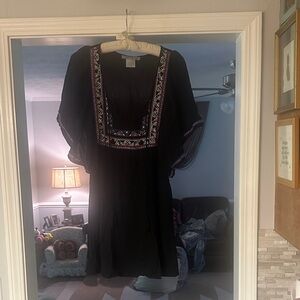 Flying Tomato Black Tunic with Embroidery
